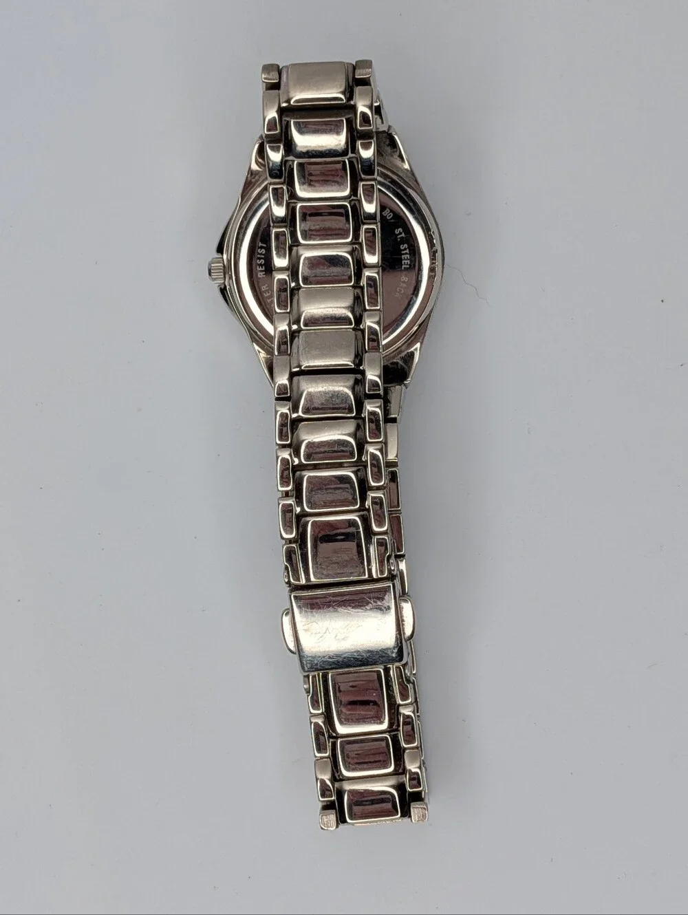 Caravelle Bulova Womens Watch Silver Tone Rhinestone Bezel Mother of Pearl Dial